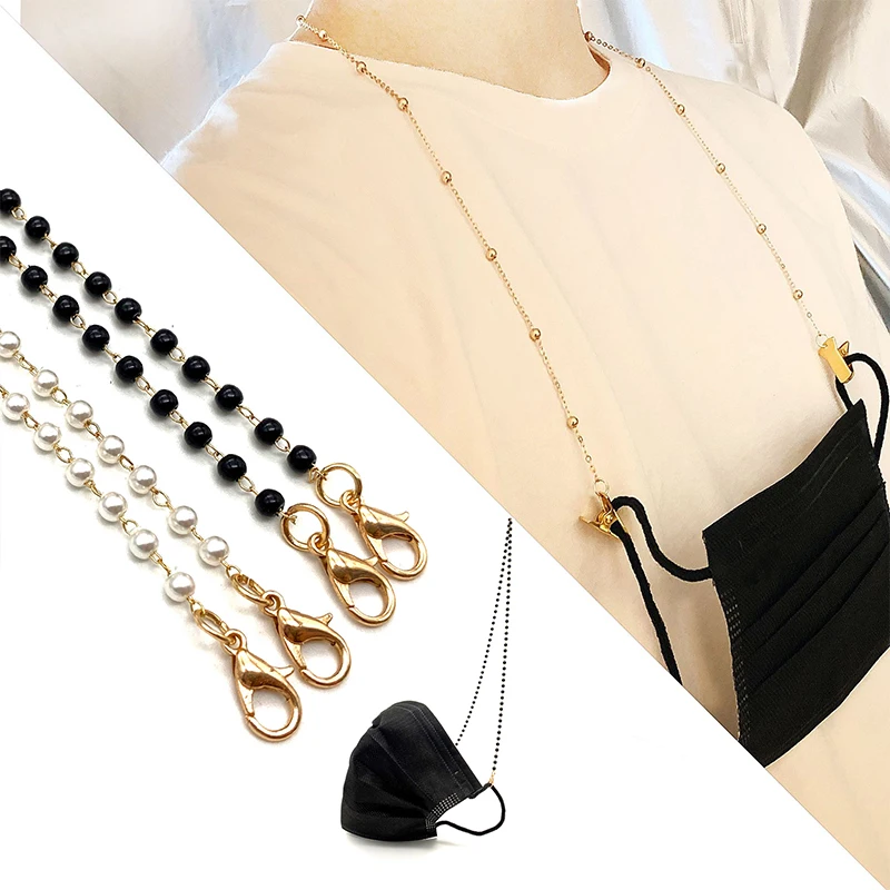 

Fashion Pearl Beaded Chain For Mask Women Girls Glasses Chains Lanyards Neck Strap Rope Reading Eyeglasses Mask Holder Tools