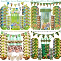 jungle birthday party decoration disposable tableware set jungle animal forest friends zoo theme supplies baby shower safari