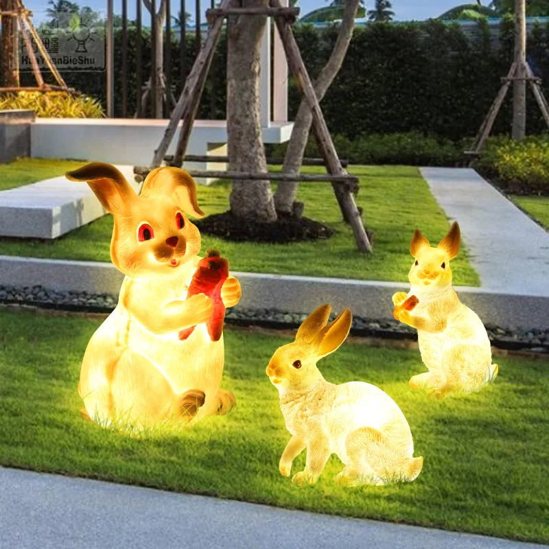 

Rabbit Lamp Outdoors Cartoon Lamp Animal Lamp Gardens Lighting Dengcao Ping Illuminations Lamps And Lanterns Luminescence