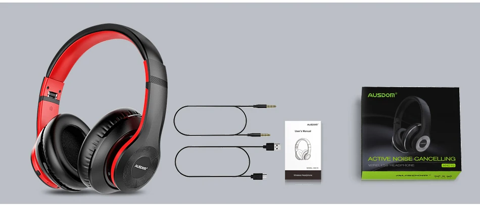 AUSDOM ANC10, новинка, активные наушники с шумоподавлением, Bluetooth, Hi-Fi, глубокий бас, складные, с микрофоном, ANC, беспроводная гарнитура для музыки
