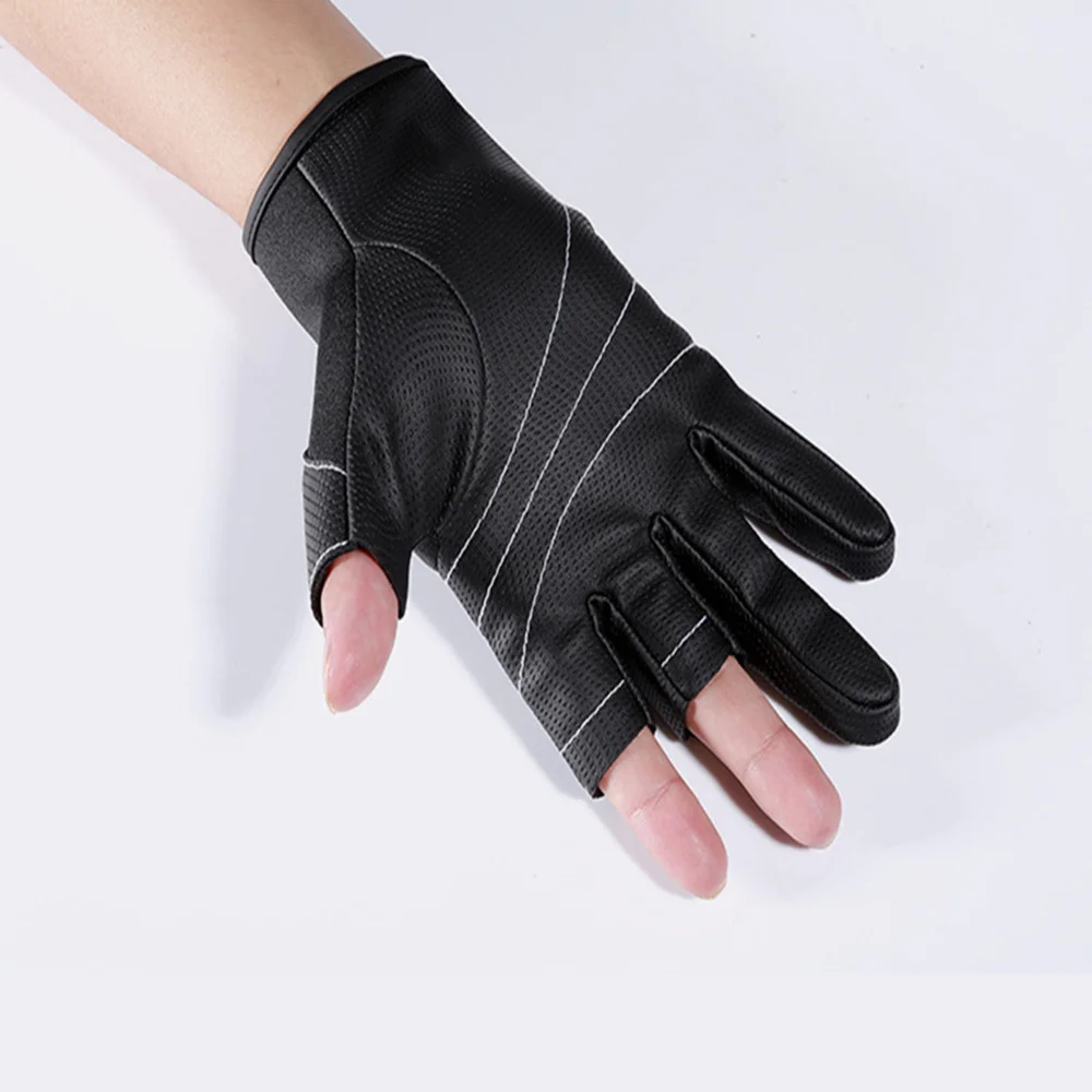 

1 Pair Outdoor Exposed Three-finger Fishing Anti-slip Cycling Fishing Tool (Black, Size)