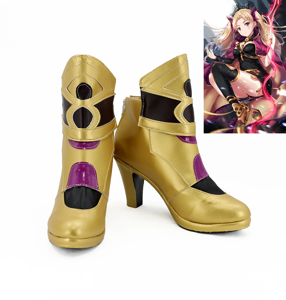 Fate Grand Order FGO Ereshkigal Cosplay Shoes Boots Golden Costume Made