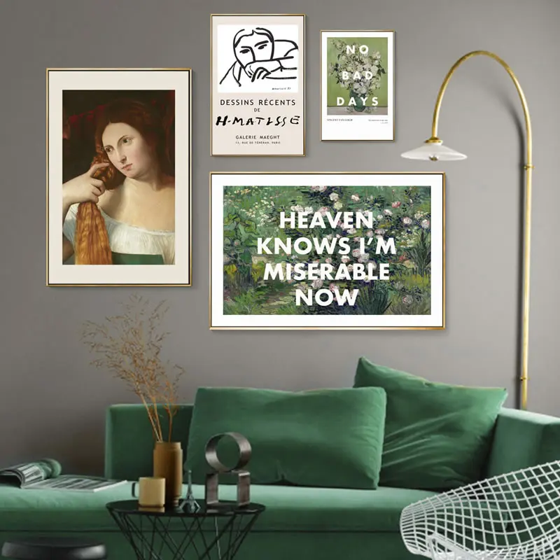 Художественная простая модная декоративная картина на холсте в стиле ретро с