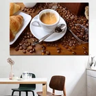 Картины на холсте с HD-печатью для домашнего декора, картины с рисунком кофейных зерен, постер с принтом на кухню, настенное искусство