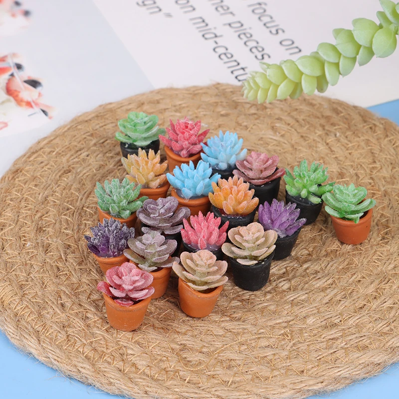 

5pcs 1:12 Dollhouse Miniature Mini Potted Succulent Plant Model Accessories