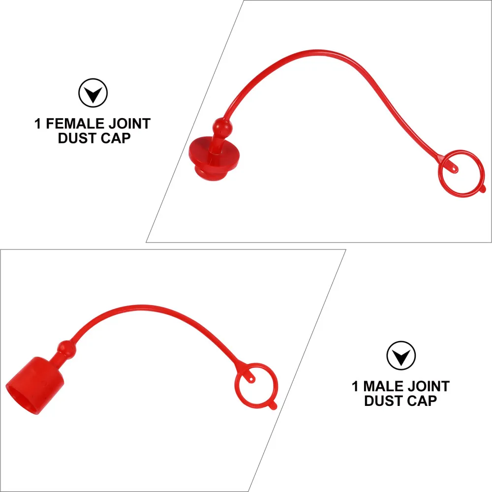 

2 Pcs 1 Bag Connector Dust Shield Quick Hydraulic Coupling Dust Covers (Red)