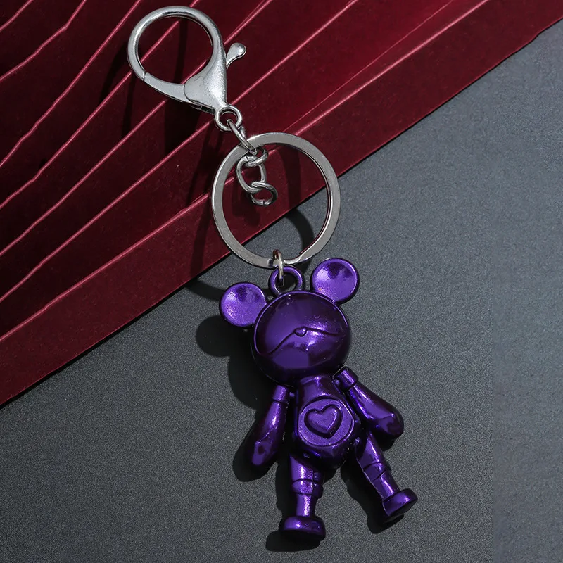 Милый модный жестокий медведь брелок металлический кулон автомобильный для