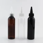 Пустой пластиковый контейнер для жидкости для электронных сигарет, 120 мл x 40 шт., черный контейнер с заостренным горлышком, пластиковые бутылки для лосьона, с винтом, колпачок косметическая упаковка