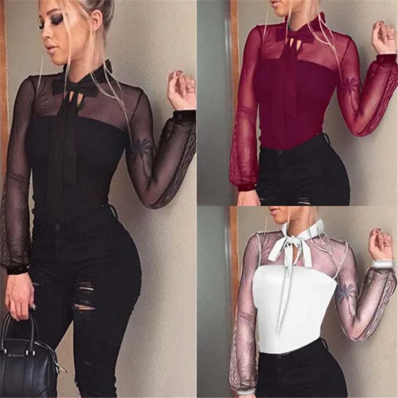 

2021 Black Lace Bodysuit Women Long Sleeve Bodysuit Stretch Ladies Leotard Body Tops T Shirt Jumpsuit New