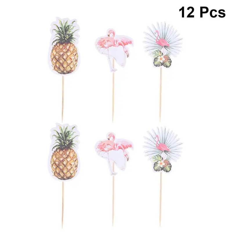 12 шт Фламинго кекс топперы выбирает ананас монстра торт Топпер акварельные