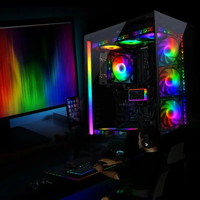 120 мм великолепный RGB цвет изменить корпус ПК охлаждающий Настольный вентилятор ПК Шасси кулер Компьютерные аксессуары Запасная часть