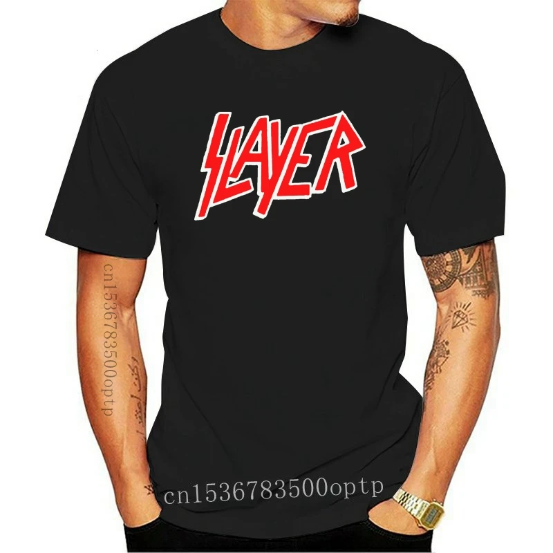 

Новинка, Классическая футболка с логотипом Slayer, размеры S, M, L, Xl, Xxl, футболка с металлическим ремешком, 2021 Классическая футболка с индивидуальным дизайном