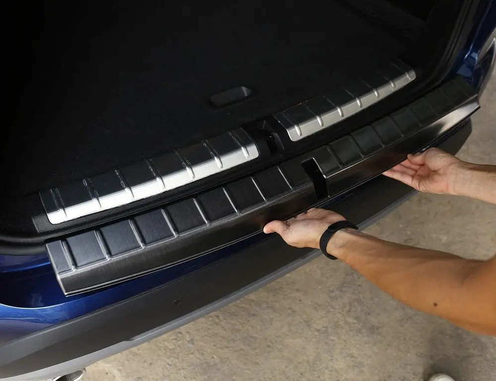 Внутренняя защитная пластина заднего бампера из нержавеющей стали для BMW X1 F48 2016 2017 304|Наклейки на автомобиль|