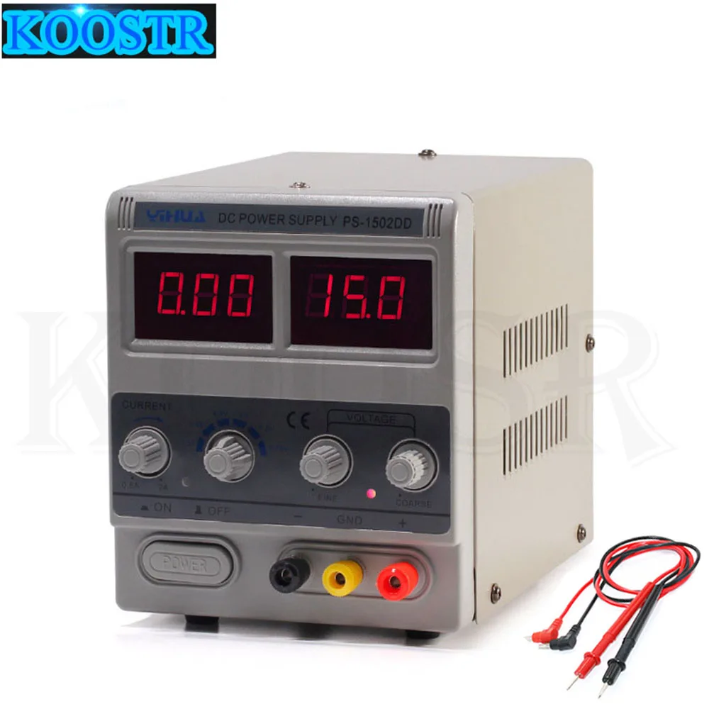 YIHUA 1502DD мини лабораторный источник питания регулируемый цифровой для ремонта телефона 15 в 2A переключение регулятора напряжения DC источник питания
