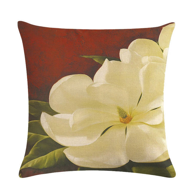 Хлопковое белье Наволочка Чехол для подушки с Северными мотивами вино/цветочный