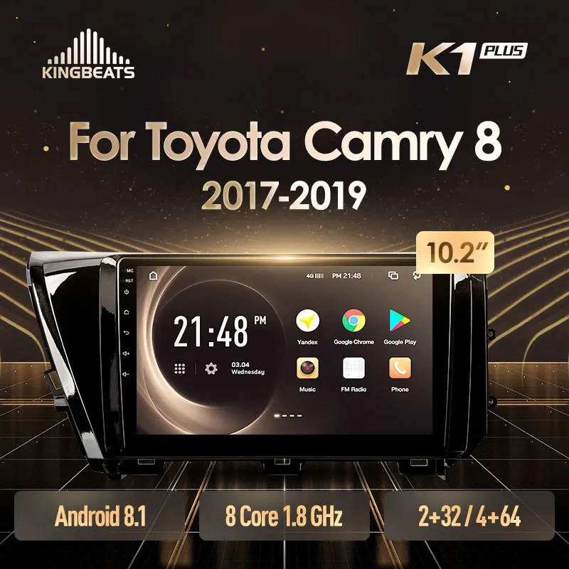 KingBeats штатное головное устройство For Toyota Camry 8 XV 70 2017 2018 2019 GPS Android 8.1 автомагнитола