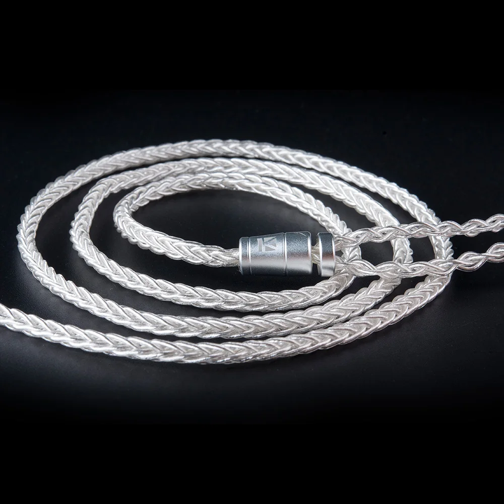 KBEAR 8 Core с серебряным покрытием сбалансированный уха линия кабель 2 5 3 4 мм MMCX 2pin для