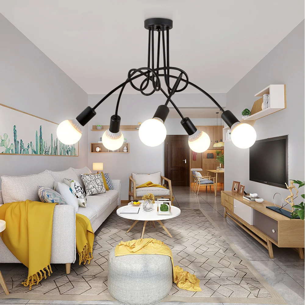 Скандинавская люстра в стиле лофт винтажная потолочная лампа В индустриальном