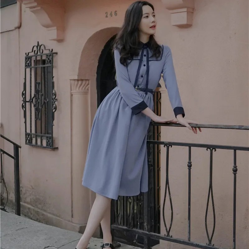 Новое художественное ретро-платье во французском стиле кукольный воротник