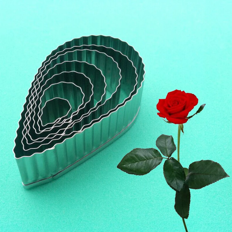 7 шт./компл. набор резцов с розами и листьями из нержавеющей стали инструменты для