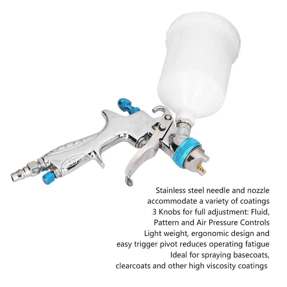 

Professional Gravity Feed HVLP Car Paint Spray Gun With 1.4mm Nozzle 600ml Cup File Environmental Protection Furniture Spray Gun