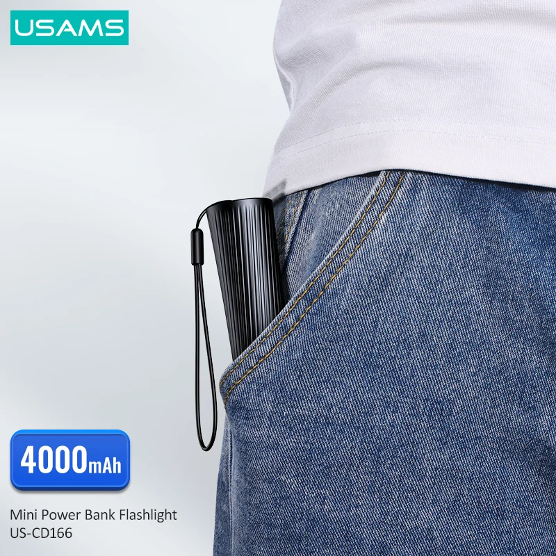 Мини фонафонарь USAMS с внешним аккумулятором на 4000 мА · ч зарядкой от USB|Внешние