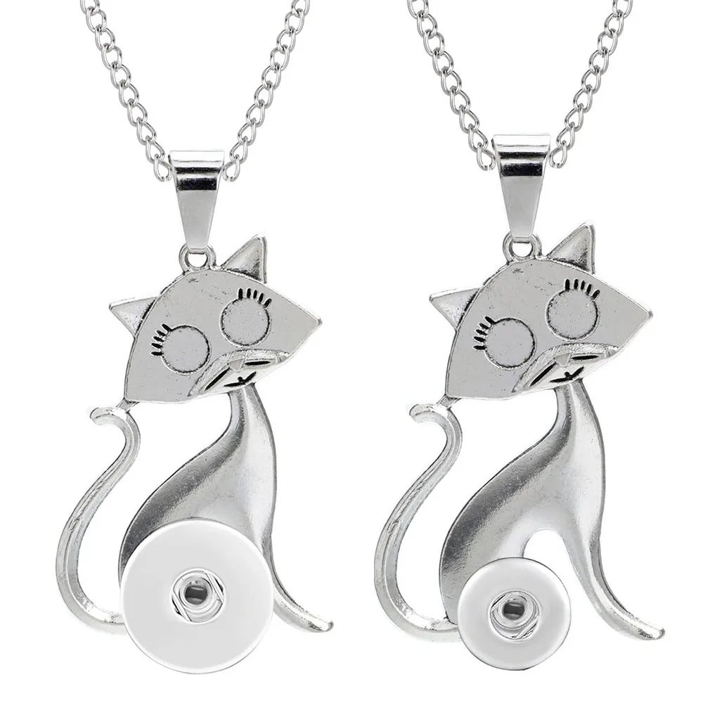 Женское серебряное ожерелье с подвеской в виде кошки животного 12 мм 18 мм|Ожерелья