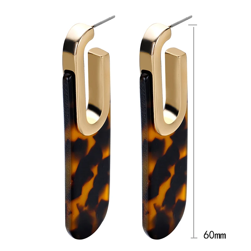 Модные Леопардовый цвет акриловый геометрической формы серьги-подвески Женские