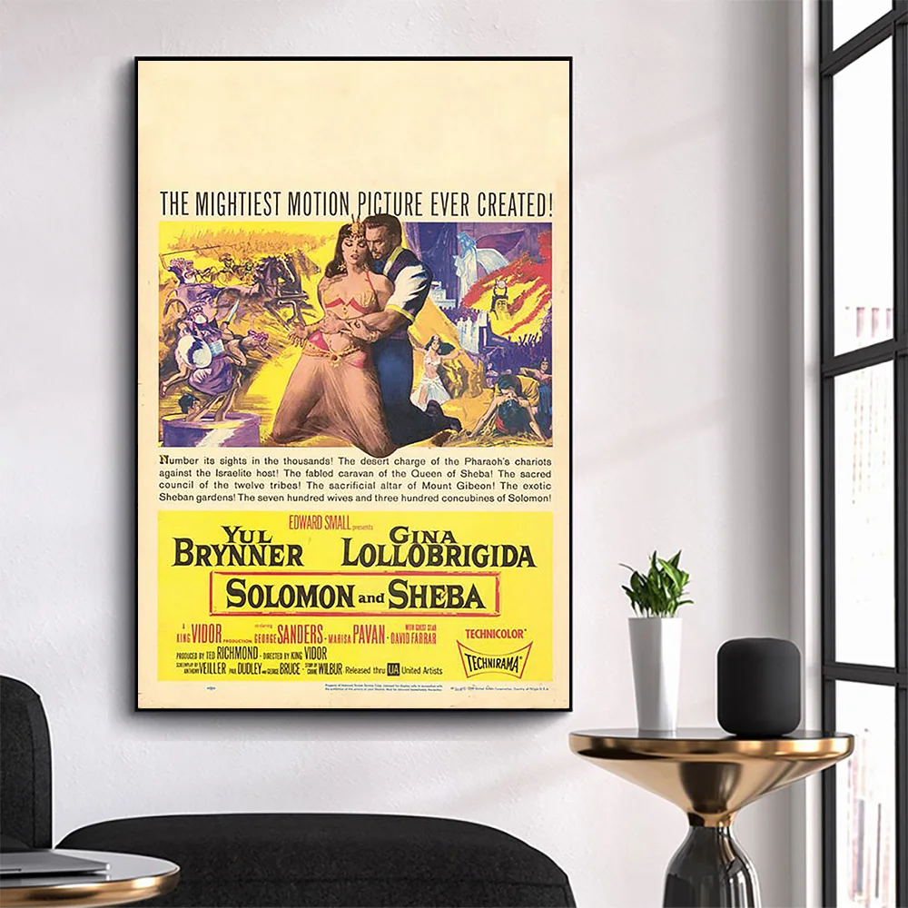 

WM3186 Solomon and Sheba Classic Movie HD Silk Fabric Poster Art Decor Indoor Painting Gift