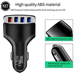 3.0 Quick Charge Car Charger QC3.0 4 Ports Fast charging Car phone Charger For Samsung Xiaomi iPhone Car Mobile phone Charger