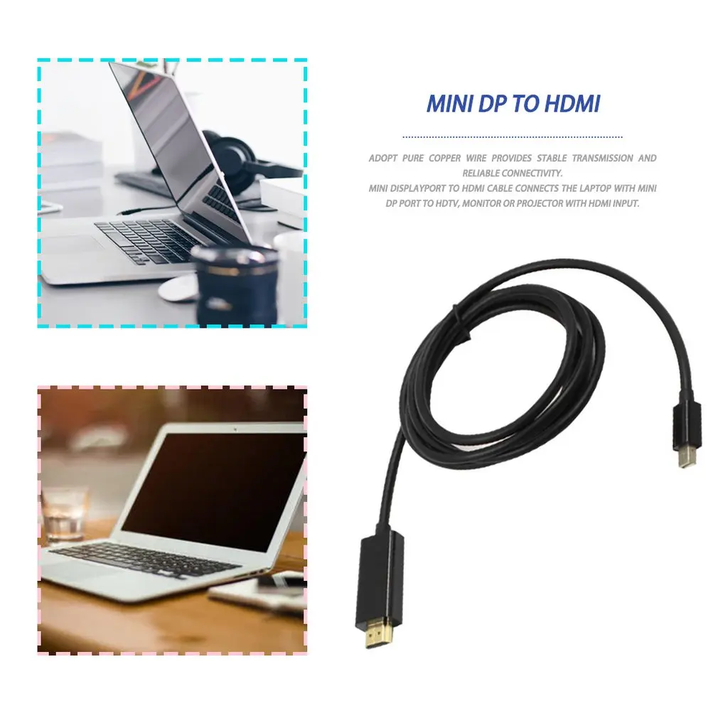 Mini DisplayPort в HDMI кабель адаптер 1 8 м стабильная передача DP To для Macbook Pro воздуха