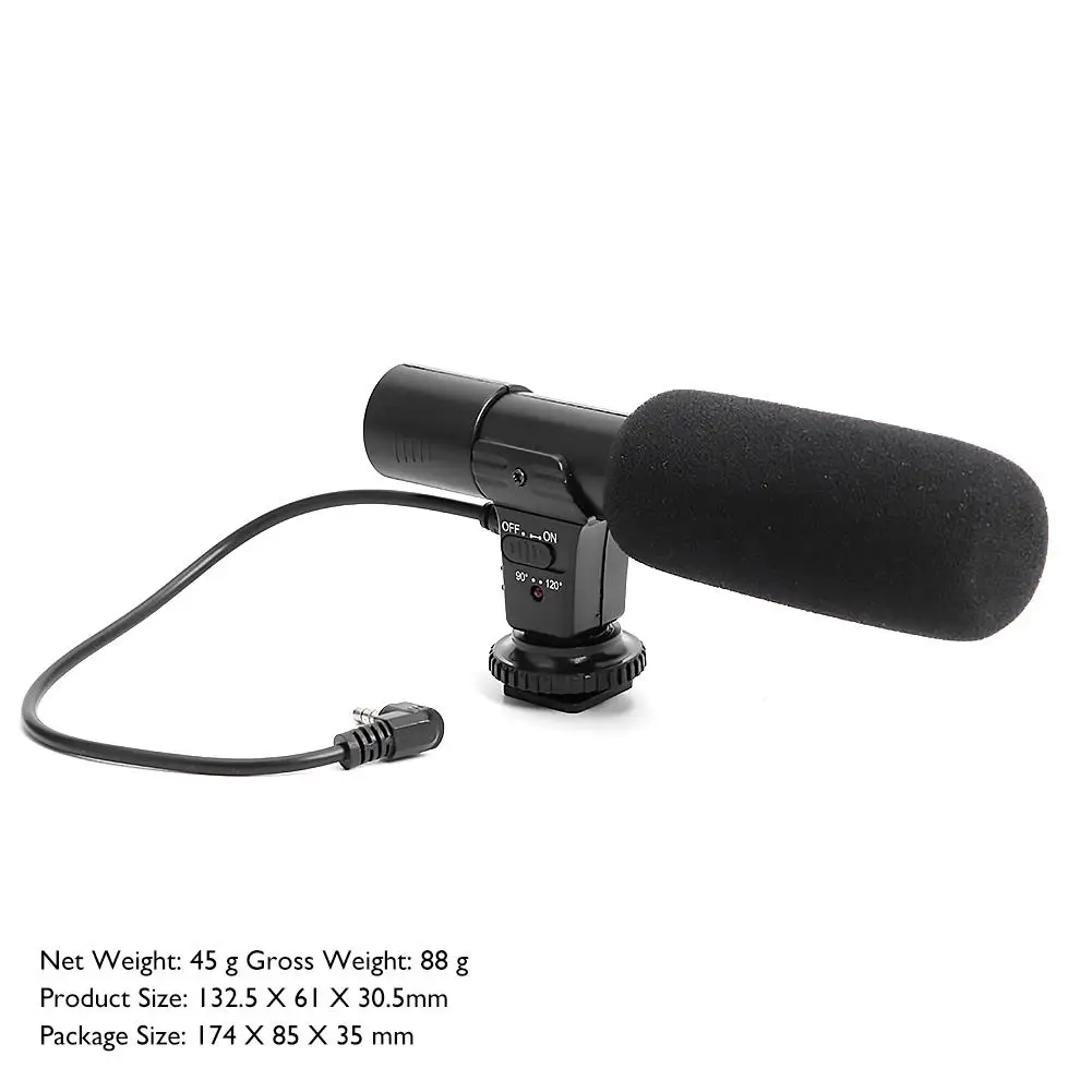 Mic-01 Стерео внешняя профессиональная камера микрофон DC 3 в для Nikon Z6 D7200 D5600