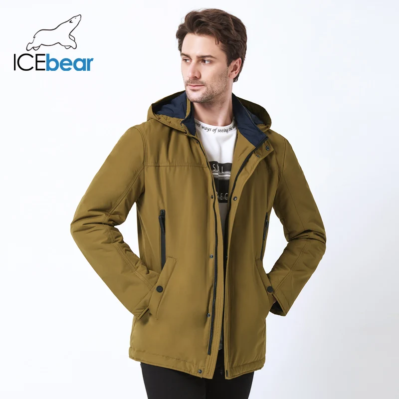 ICEbear куртка высокого качества Осенняя Новая повседневная мужская куртка с воротником Съемная шляпа брендовая мужская MWC18123I