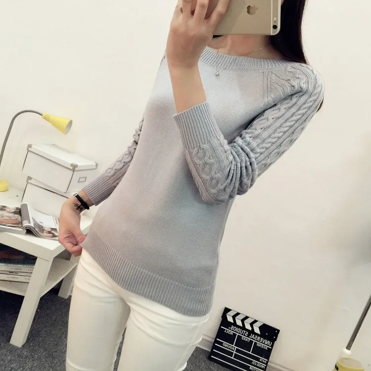 Свитер женский демисезонный Повседневный простой теплый 2018 | Женская одежда