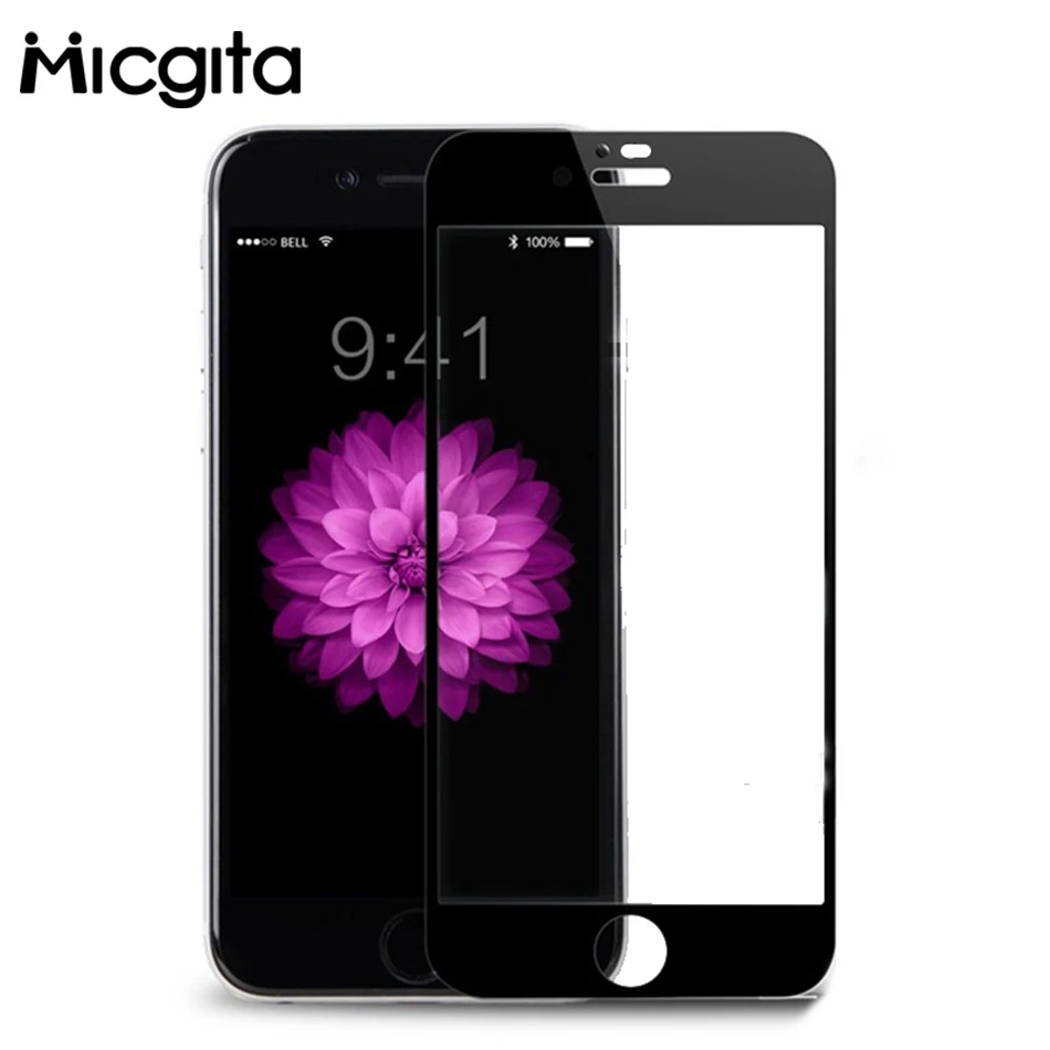 Закаленное стекло Micgita для iphone 8 Plus защита экрана мягкое Силиконовое с краями