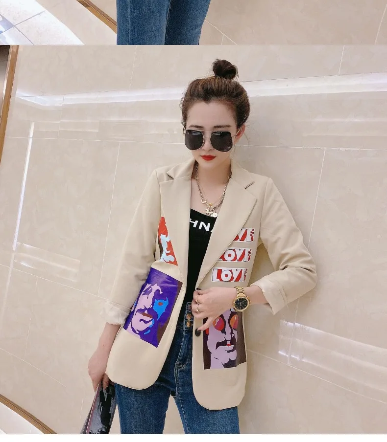 Женский пиджак с принтом демисезонный в готическом стиле | Женская одежда