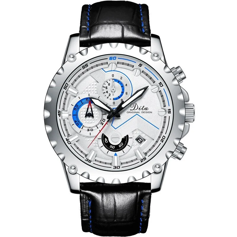 

New fashion men's automatic quartz watch high quality waterproof luminous stainless steel tempered glass watch