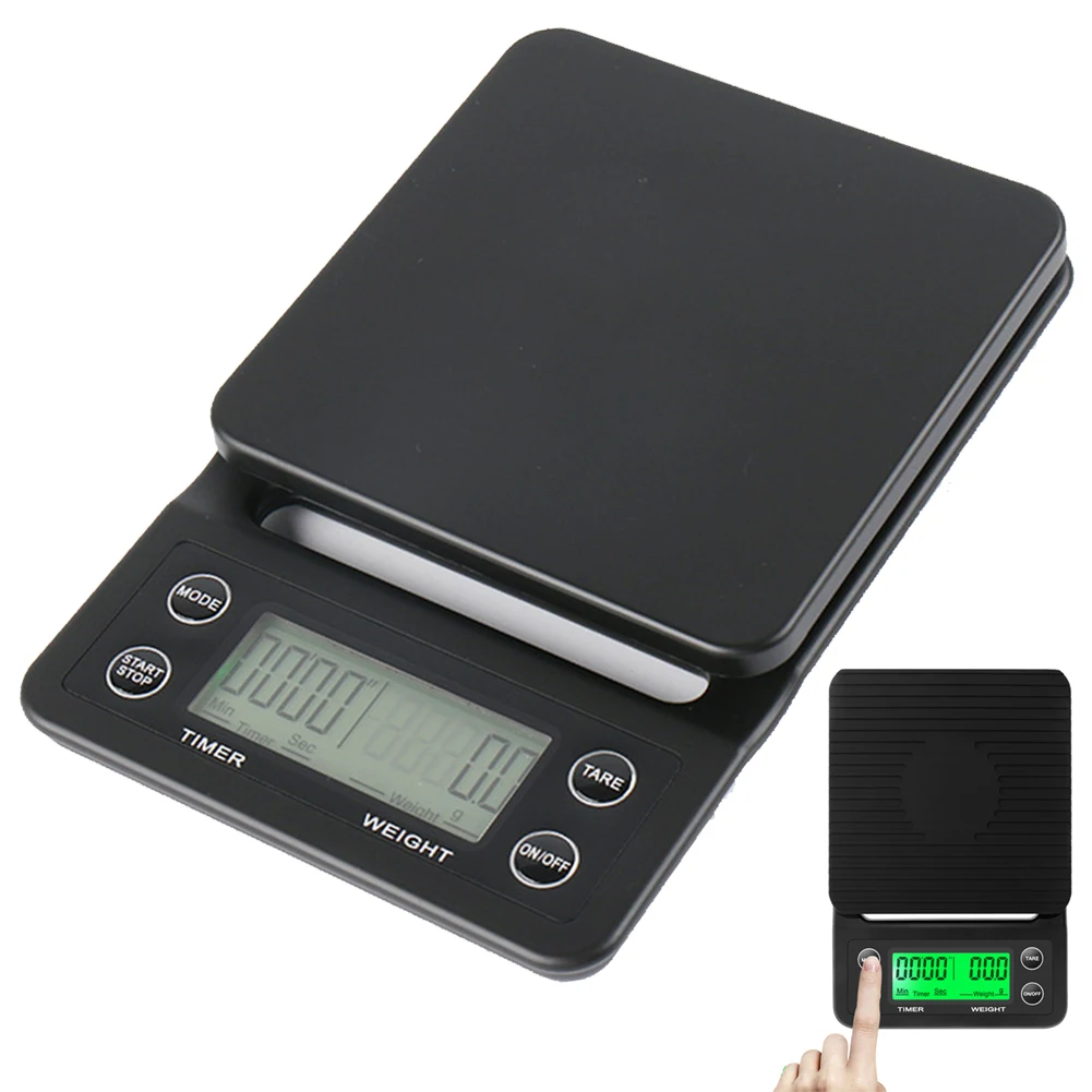 Весы для взвешивания 5000 г/0 1 г дизайн кофе цифровой ЖК электронный кухонный Кук