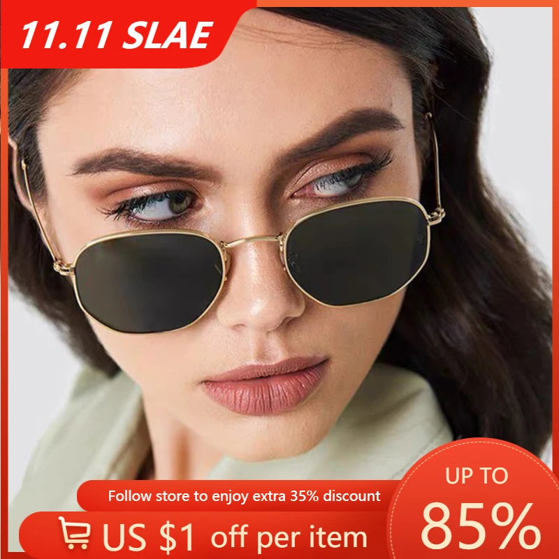 

Metal Classic Retro Round Sunglasses Women Polygon Mirrored Sun Glasses Vintage Ladies Square Men Pilot Eyewear Gafas De Sol