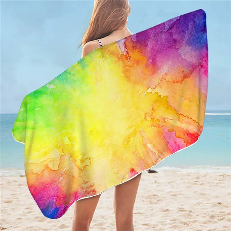 Colorful Vibez 005 Chaos By Brizbazaar, банное полотенце, цветной череп, микрофибра, пляжное полотенце для взрослых, галактика, мандала, полотенце для душа, готическое летнее одеяло - Цвет: Colorful Vibez 005