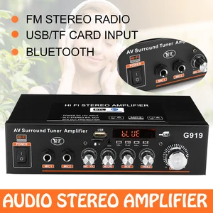 Мини-усилитель мощности, 12 В220 В, 360 Вт, G919, bluetooth, стерео, FM, SD, Hi-Fi, 2 канала, усилитель, аудио, музыкальный плеер для автомобиля, дома