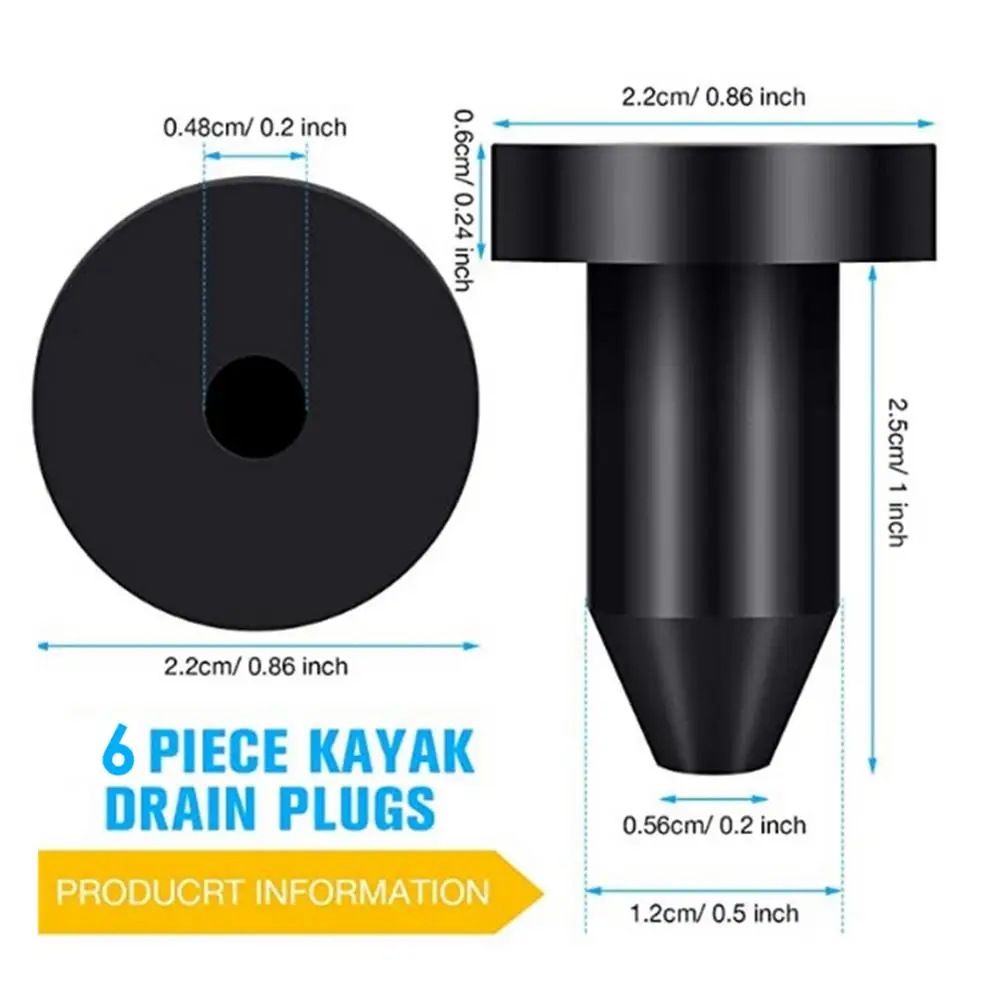 

6 Pcs Drain Plug Push-In Rubber Water Retaining Drain Plug Kayak Accessories Compatible With Sundolphin For Kayak Fishing Boat