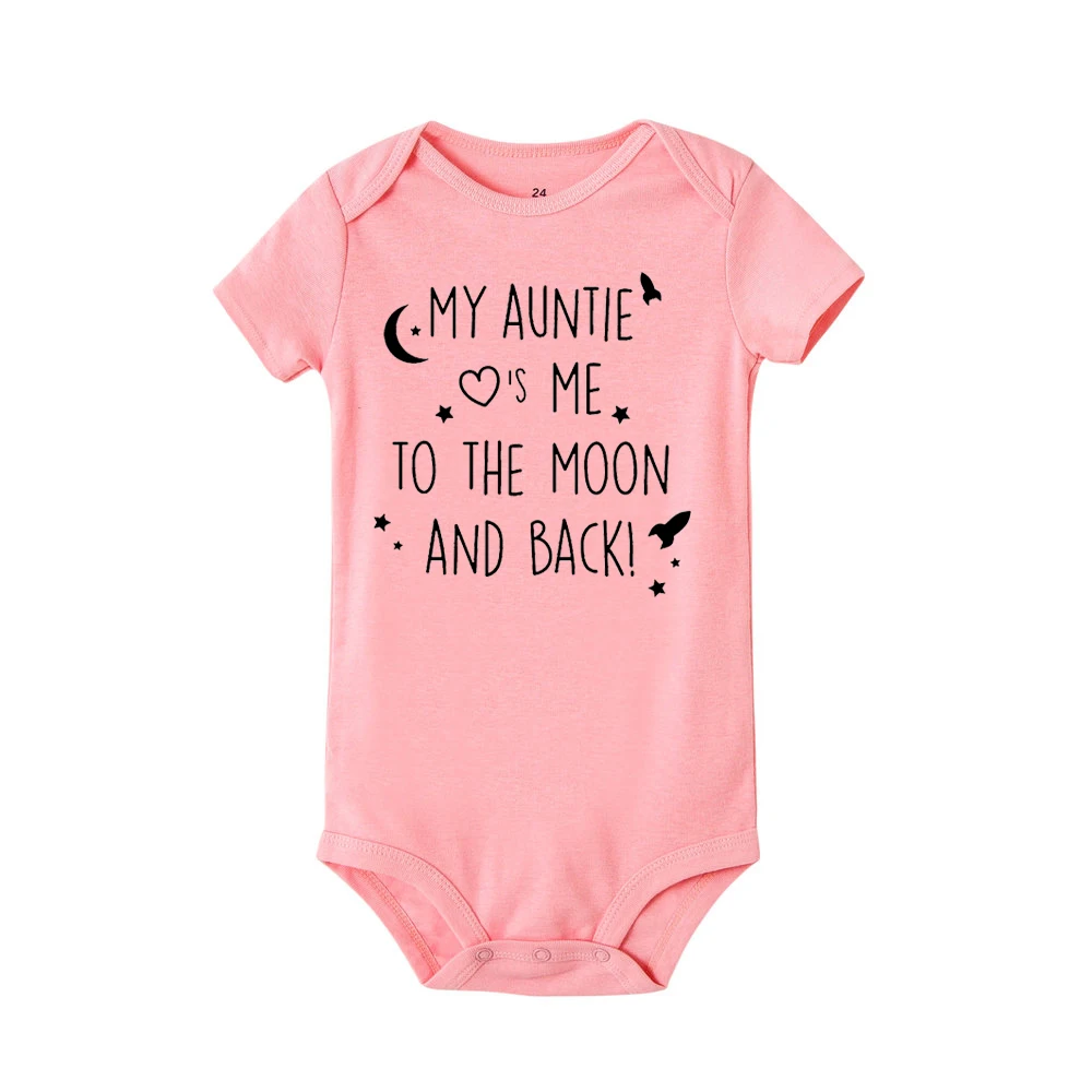 Комбинезон для новорожденных с принтом My Auntie Love Me To The Moon and Back забавный комбинезон