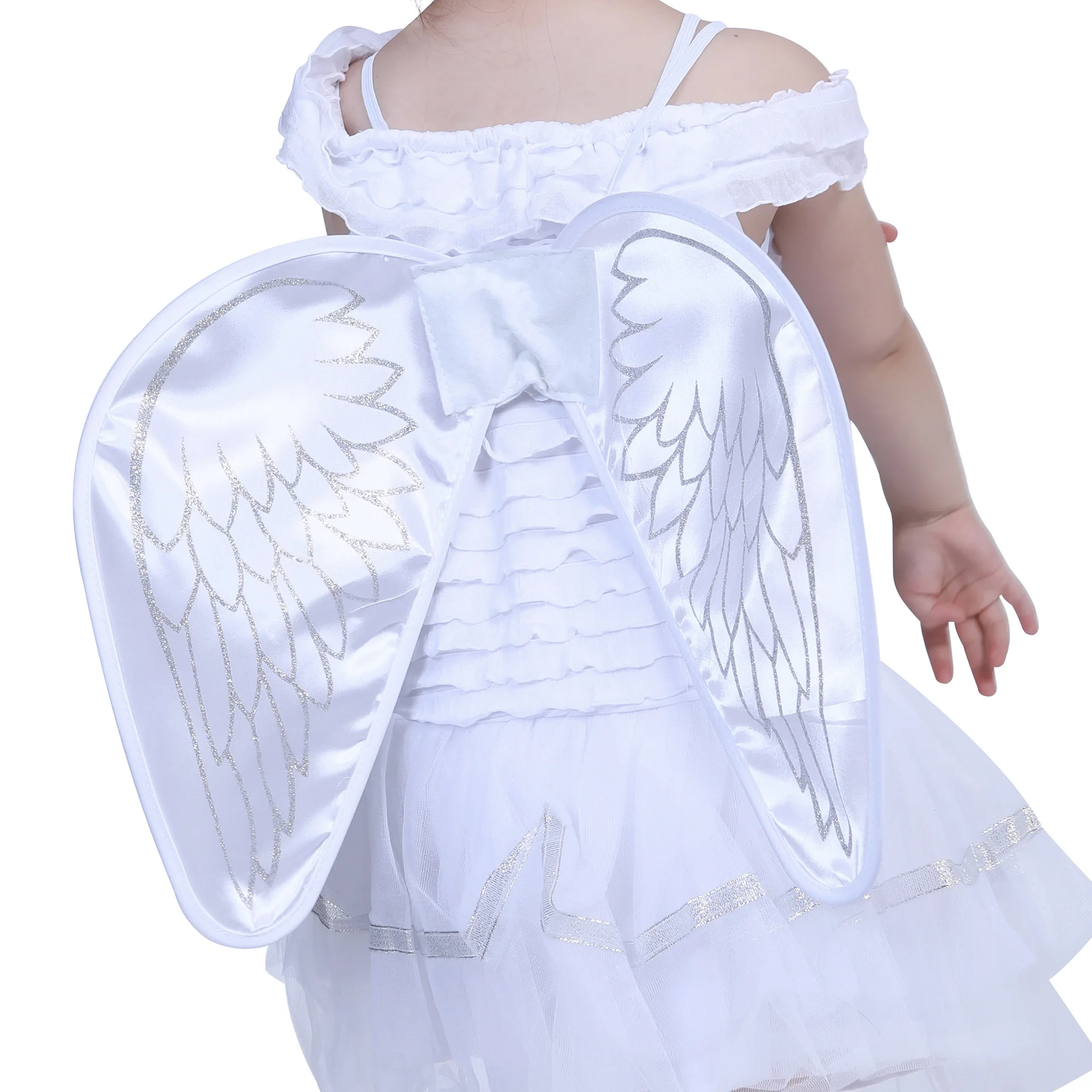 Костюм белого ангела для девочек на Хэллоуин детей Карнавальный костюм
