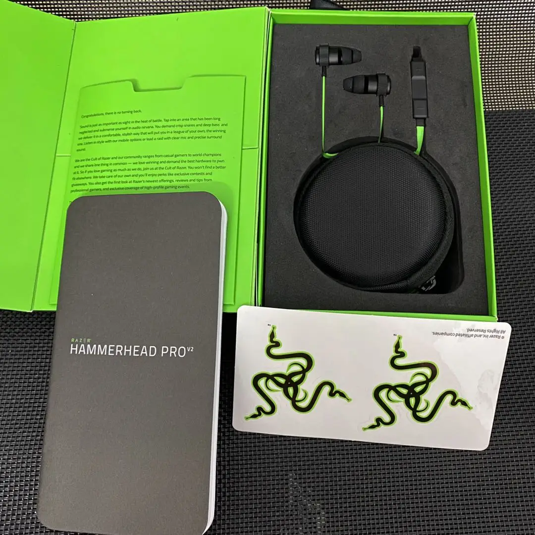 wired earphones For Razer Hammerhead Pro V2 In-Ear earphone With Mic Headset Gaming high quanlity headphones | Электроника