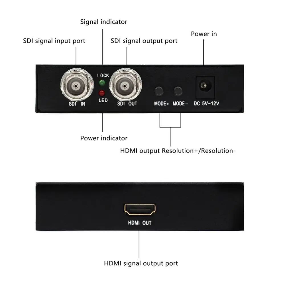 Конвертер SDI-HDMI с поддержкой 3G/HD/SD-SDI в HDMI и SDI Dual Outpot регулируемым разрешением |