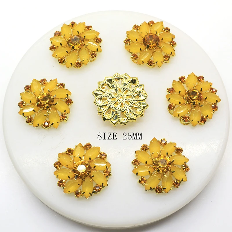 Новинка 5 шт./лот 25 мм кнопки для одежды золотой цвет закругленные петлицы