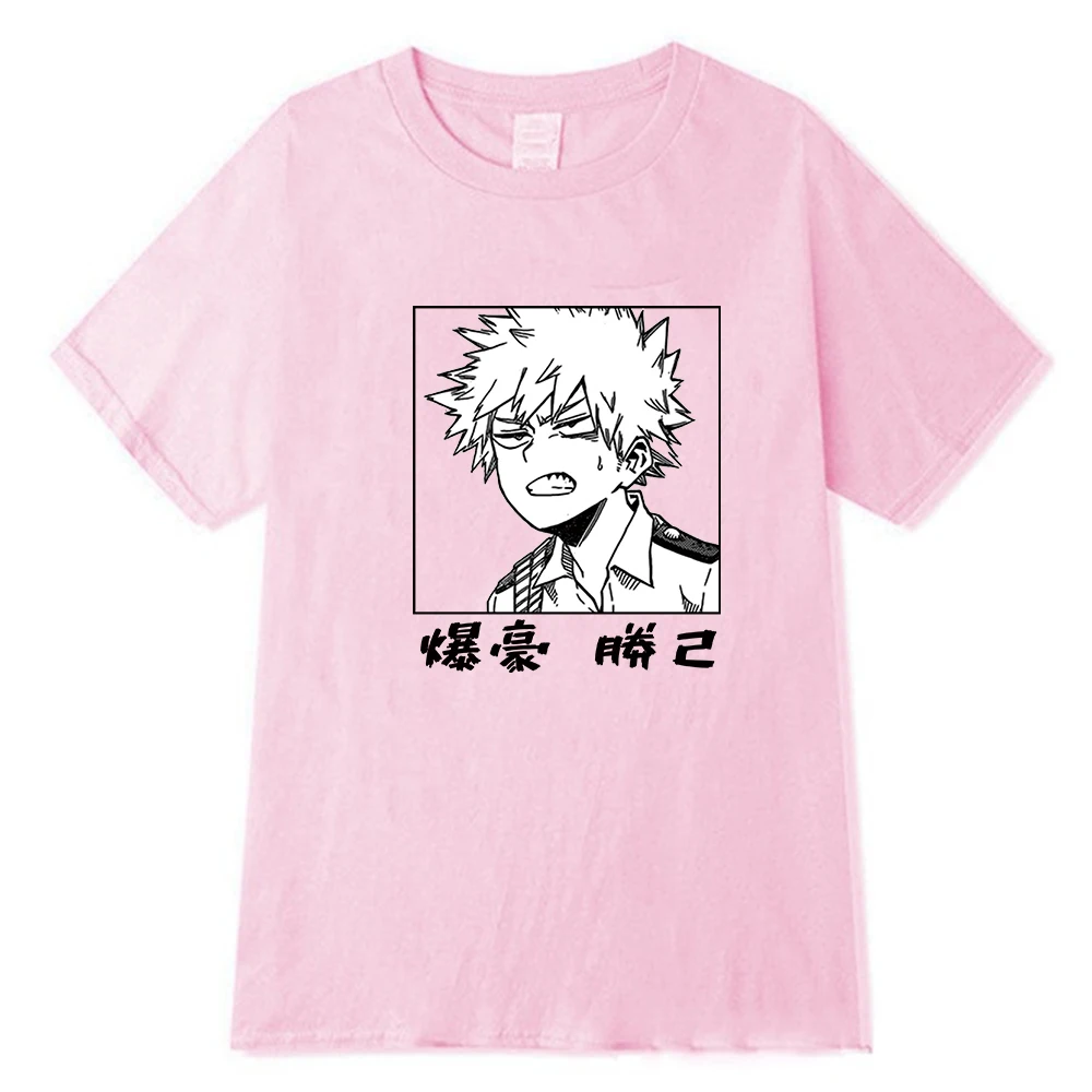 

Men's Causal T Shirt Anime My Hero Academia Bakugou Katsuki Printed T-shirt Harajuku O-neck Clothes Male