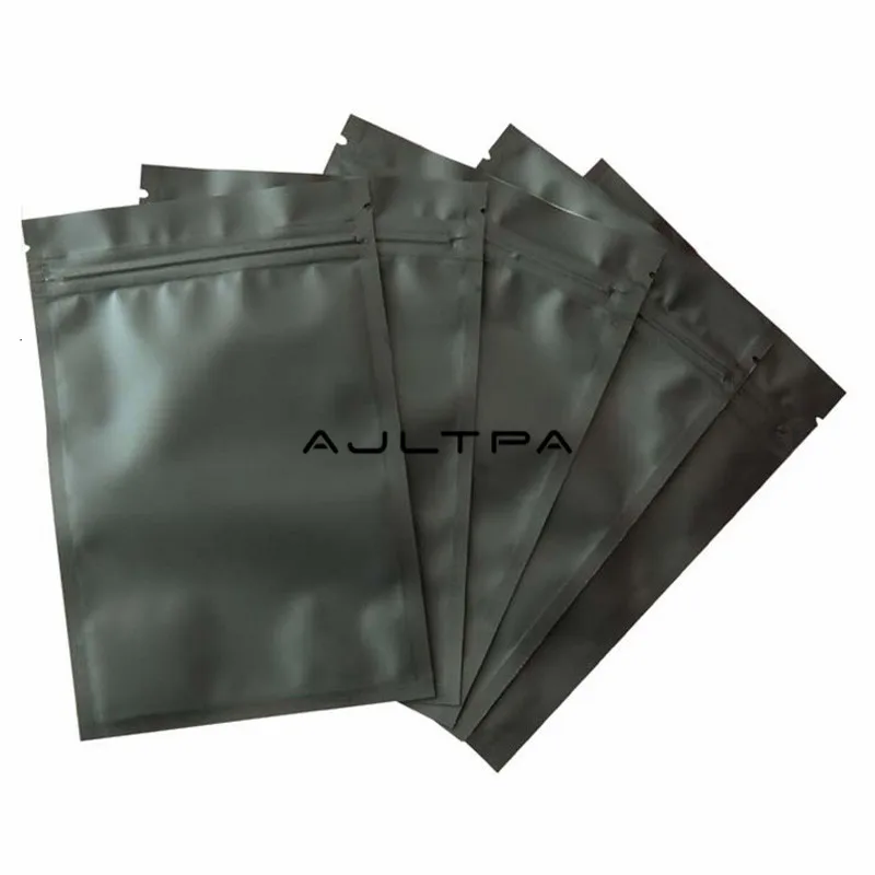 

3000pcs/lot Matte Black Small Aluminum Foil Plastic Bags Herb Powder Heat Sealable Flat Bag Factory wholesale