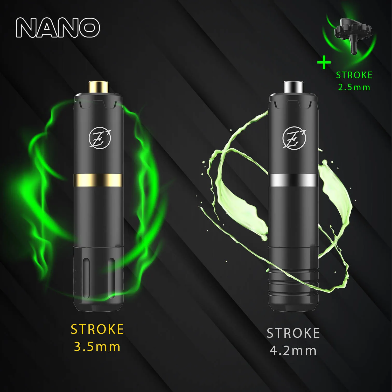 2 pieces EZ NANO Rotary Cartridge Tattoo Machine Pen Custom Swiss Motors 2.5mm 3.5mm 4.2mm Stroke for Needle | Красота и здоровье